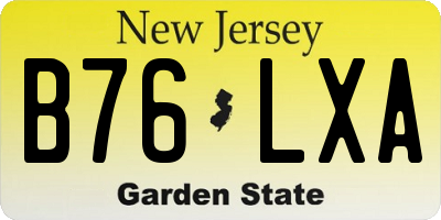 NJ license plate B76LXA