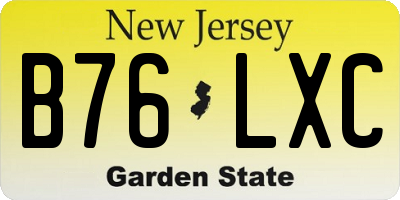 NJ license plate B76LXC