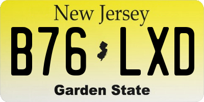NJ license plate B76LXD
