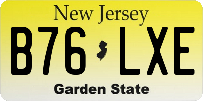 NJ license plate B76LXE