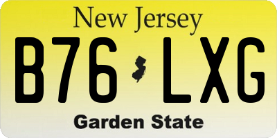 NJ license plate B76LXG
