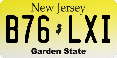 NJ license plate B76LXI