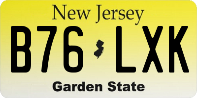 NJ license plate B76LXK