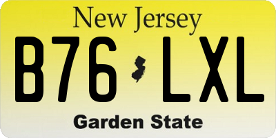 NJ license plate B76LXL