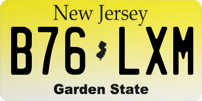 NJ license plate B76LXM