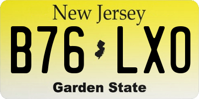 NJ license plate B76LXO