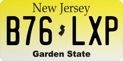 NJ license plate B76LXP