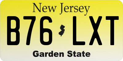 NJ license plate B76LXT