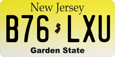 NJ license plate B76LXU