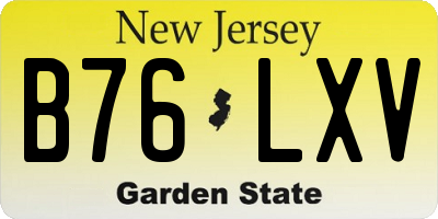 NJ license plate B76LXV