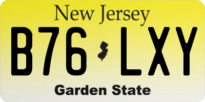 NJ license plate B76LXY