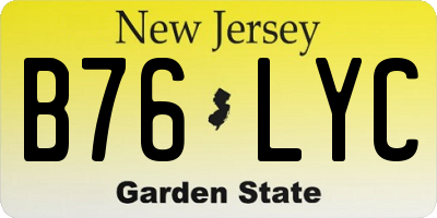 NJ license plate B76LYC