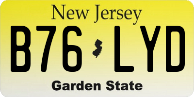 NJ license plate B76LYD