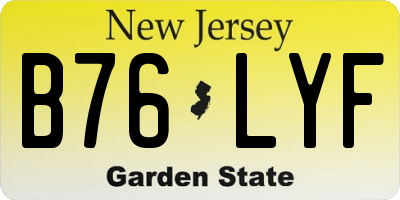 NJ license plate B76LYF