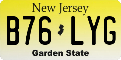 NJ license plate B76LYG