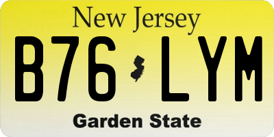 NJ license plate B76LYM