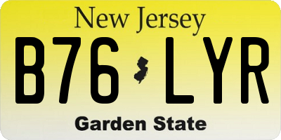 NJ license plate B76LYR