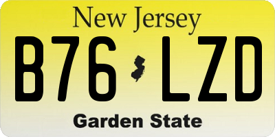 NJ license plate B76LZD