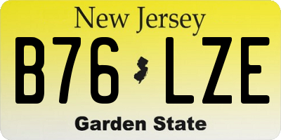 NJ license plate B76LZE