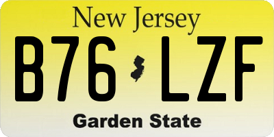NJ license plate B76LZF