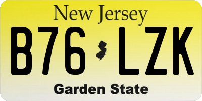 NJ license plate B76LZK