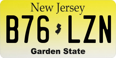 NJ license plate B76LZN