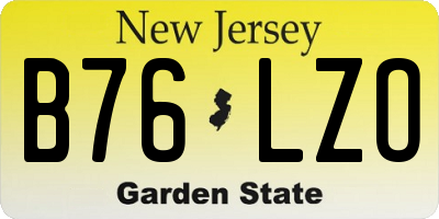 NJ license plate B76LZO