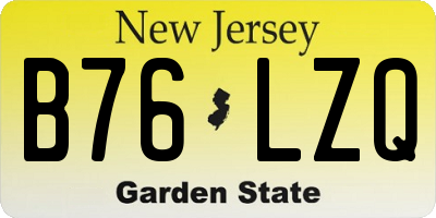NJ license plate B76LZQ