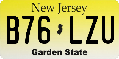NJ license plate B76LZU