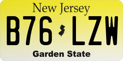 NJ license plate B76LZW