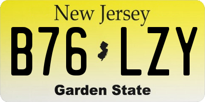 NJ license plate B76LZY