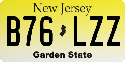 NJ license plate B76LZZ