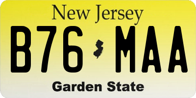 NJ license plate B76MAA