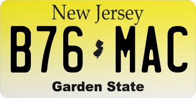 NJ license plate B76MAC