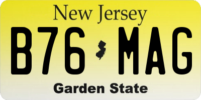 NJ license plate B76MAG
