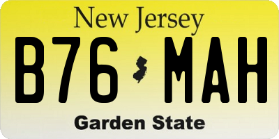 NJ license plate B76MAH
