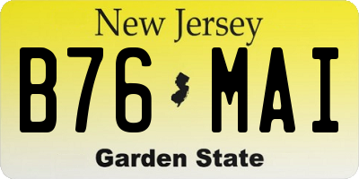 NJ license plate B76MAI