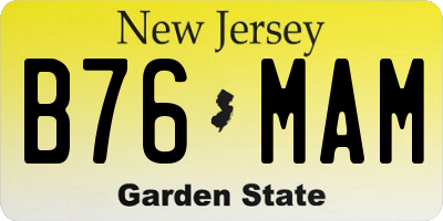 NJ license plate B76MAM