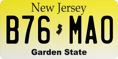 NJ license plate B76MAO