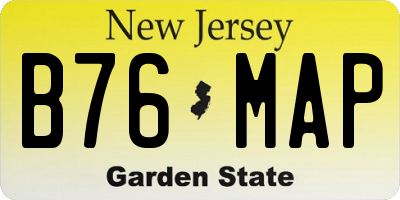 NJ license plate B76MAP