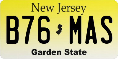 NJ license plate B76MAS