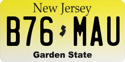 NJ license plate B76MAU