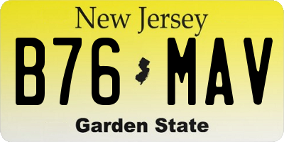 NJ license plate B76MAV