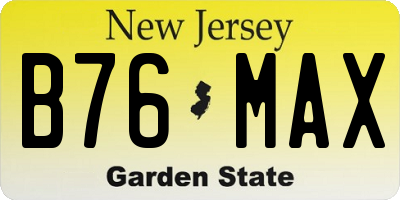 NJ license plate B76MAX