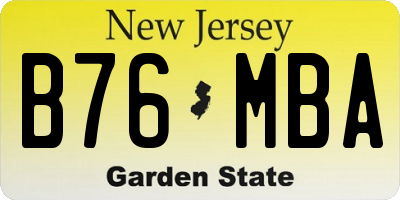 NJ license plate B76MBA