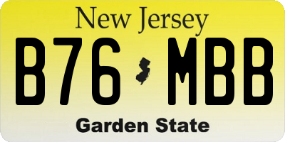 NJ license plate B76MBB