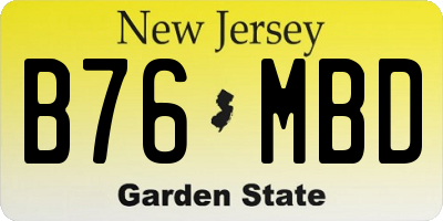 NJ license plate B76MBD