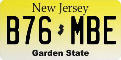 NJ license plate B76MBE