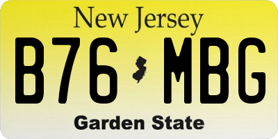 NJ license plate B76MBG