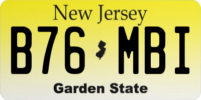 NJ license plate B76MBI